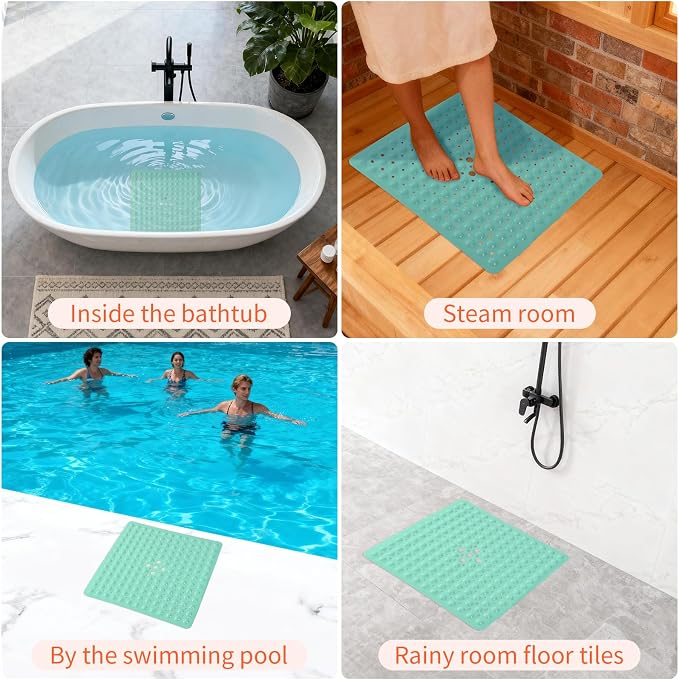Anti-Slip Bathtub Shower mat, 20.8×20.8(Approximately 53×53cm) inch Soft - Image 7