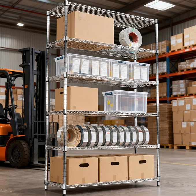 6 Tiers Shelf 2100 lbs Steel Storage Shelving Utility Shelving Unit Steel - Image 8
