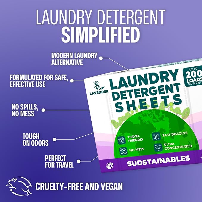 Sudstainables Laundry Detergent Sheets 200 Loads – Dissolvable Laundry Sheet - Image 7