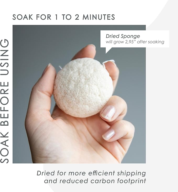 Konjac Face Sponge for Cleansing & Facials | Microplastic Free 100% Natural | - Image 7