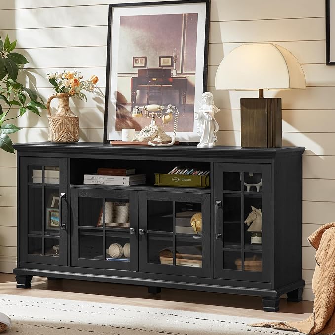Large Black Sideboard Buffet Cabinet - Image 8