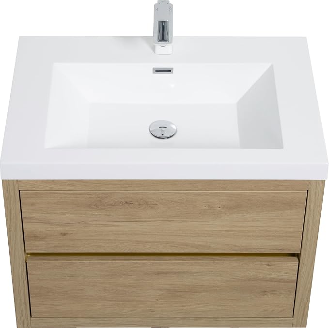 Modern 30" Wall-Mounted Bathroom Vanity - Image 9