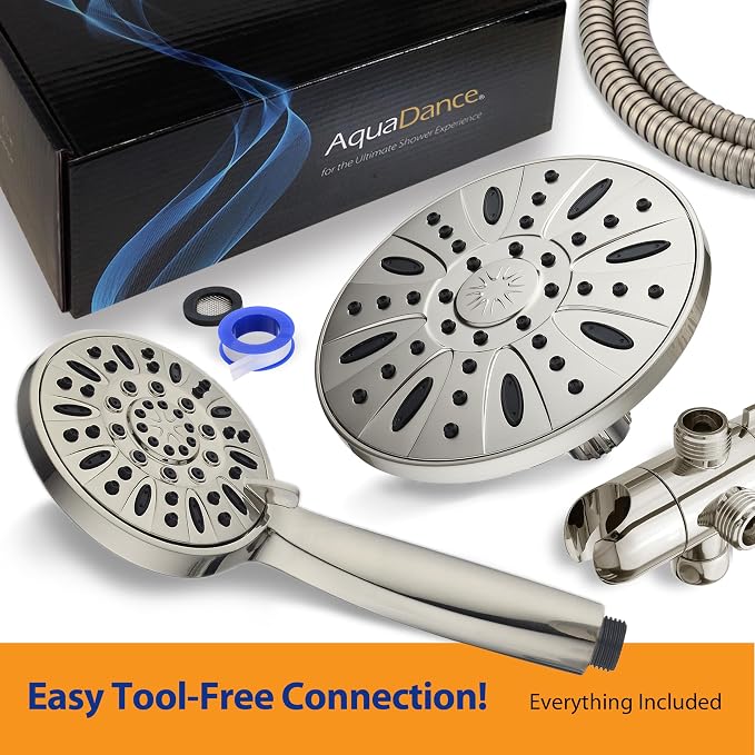 AquaDance 7" Premium High Pressure 3-Way Rainfall Combo Combines The Best of - Image 6