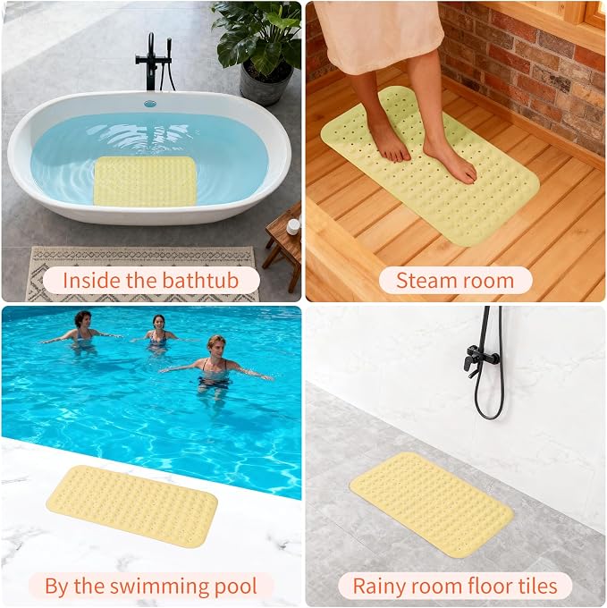 Anti-Slip Bathtub Shower mat, 27.5×14.5(Approximately 70×37cm) inch Soft - Image 7