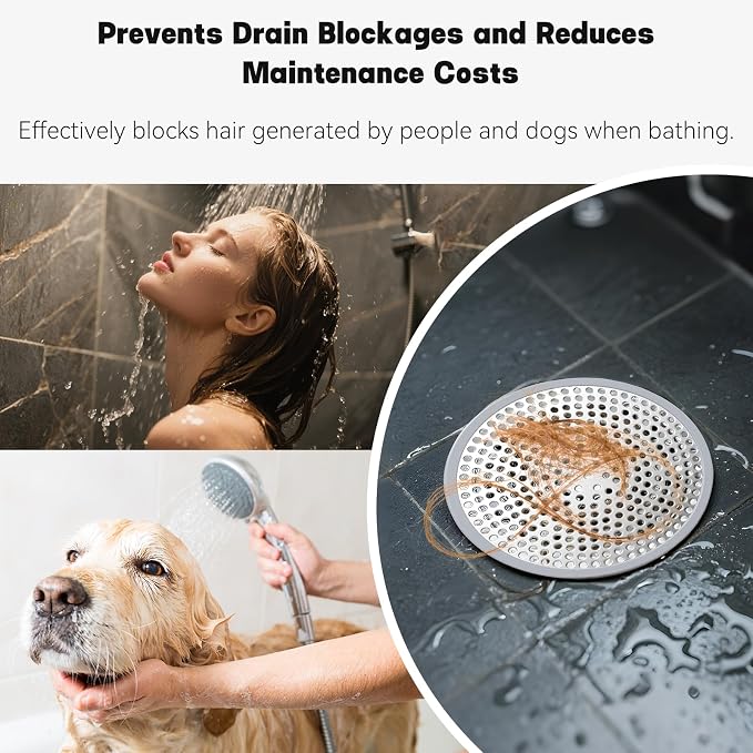 Makerfire 2PCS Shower Drain Hair Catcher, Flat Shower Drain Cover/Filter - Image 7