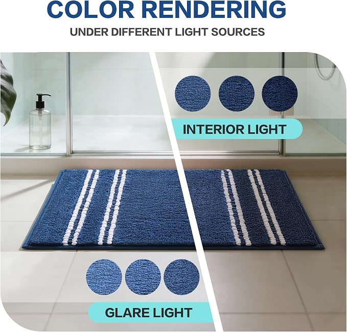 Kmson Bathroom Rugs Mat, Non-Slip Fluffy Thick Water Absorbent Microfiber Mat - Image 8