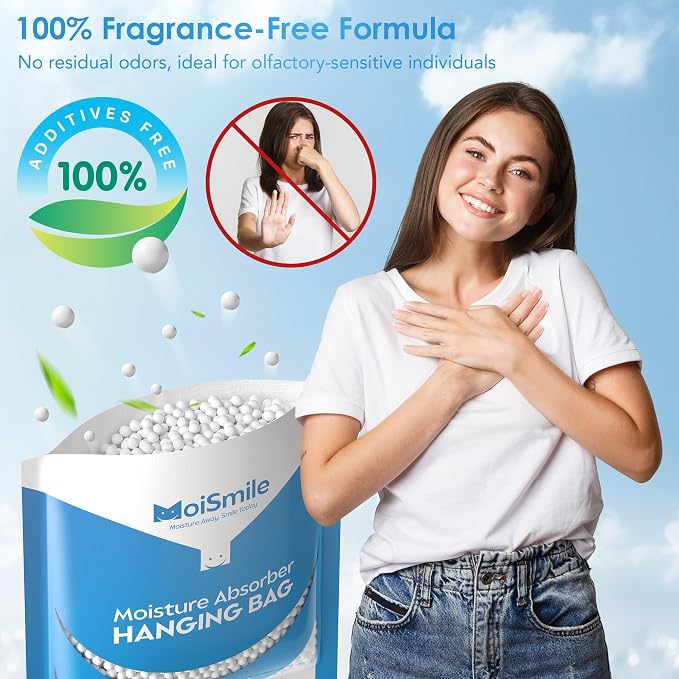 Moisture Absorbers 20 Pack Fragrance Free, Hanging Closet Dehumidifier Bags - Image 9