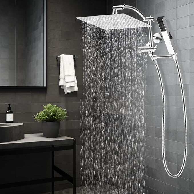Hibbent All Metal CUPC Certified 12'' Rainfall Shower Head, Dual Shower Head - Image 9