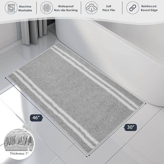 PURRUGS Bathroom Rug Non-Slip Machine Washable 30" x 46", Super Absorbent and - Image 7