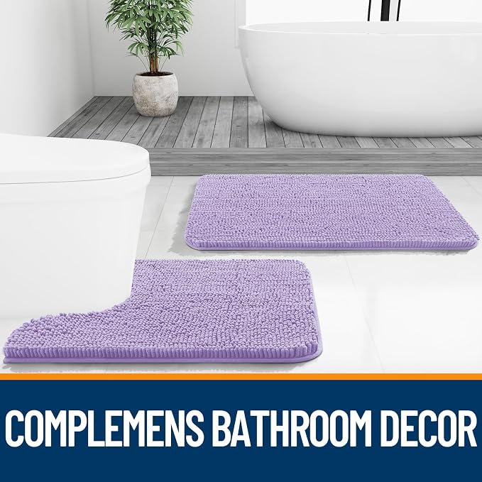 OLANLY Bathroom Rugs 59x35, Extra Soft Absorbent Chenille Bath Rugs, Rubber - Image 7