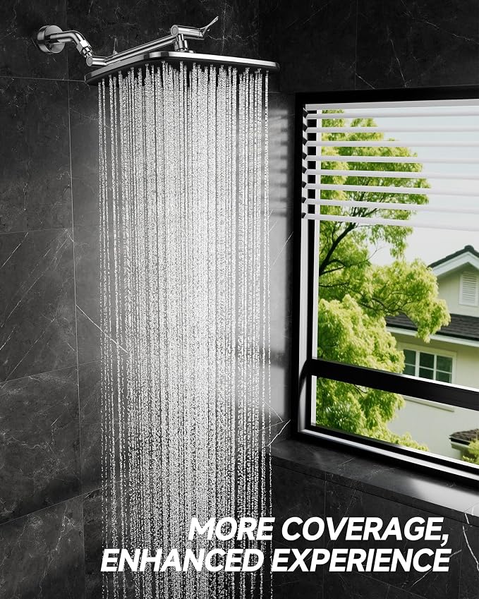 Veken 11.8" Rain Shower Head, Rectangular Rainfall Showerhead - Image 7