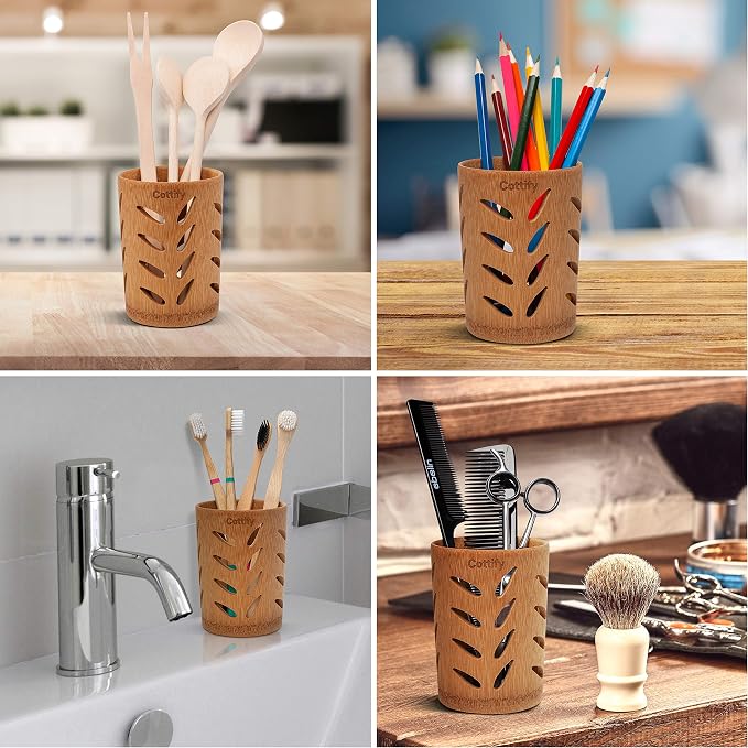 2-Pack of Eco-Friendly Bamboo Toothbrush Holders - Image 9