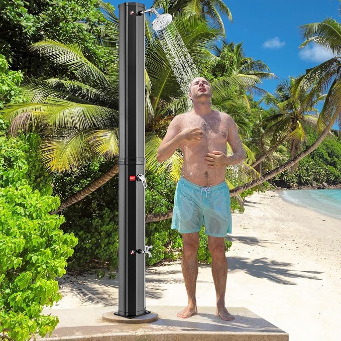 Goplus 15.9 Gallon Solar Heated Outdoor Shower, 7.5 FT Freestanding Outdoor - Image 9