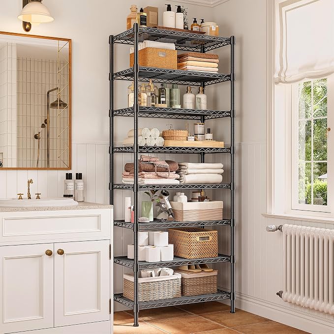 8 Tier Wire Shelving Rack Storage Shelves Loads1200LBS, Metal Shelving - Image 9