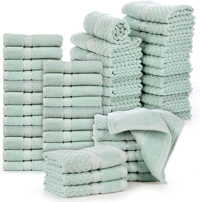 Ample Decor 100% Cotton Washcloths Set of 50 - Image 7