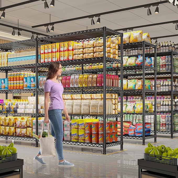 REIBII 73''W Shelf, Storage Shelves Load 1650 LBS Metal Shelving 5-Tier Wire - Image 9