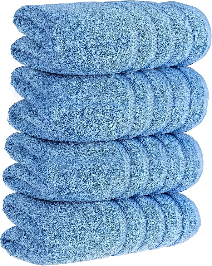 HALLEY Turkish 4 Pack Premium Bath Towels 650 GSM Highly Absorbent Super Soft - Image 2