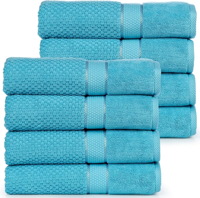 Ample Decor 100% Cotton Sky Blue 18 X 28 Inch Hand Towel - Image 7