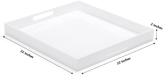 White Modern Acrylic Ottoman Tray - Image 2
