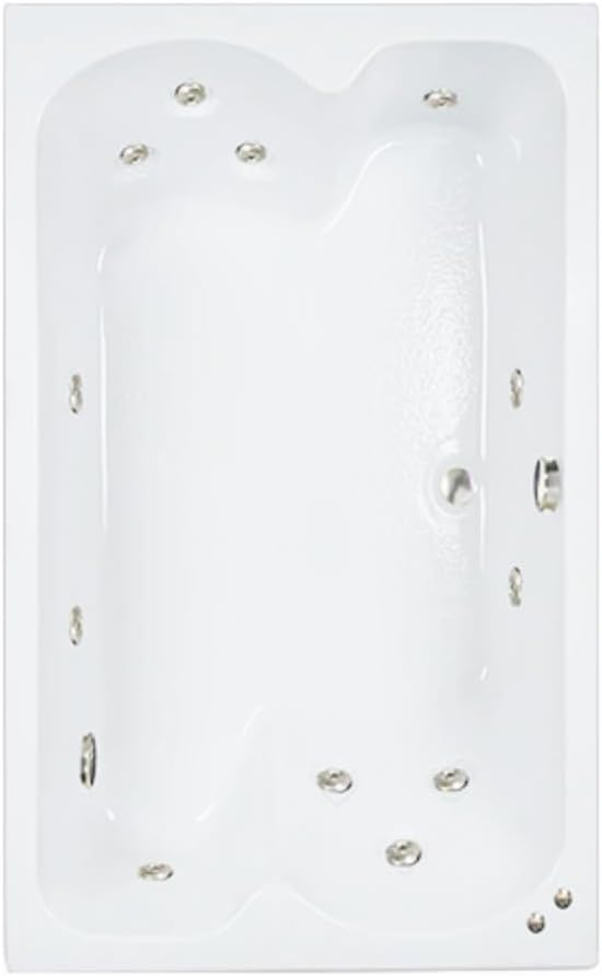 60 in. x 43 in. Acrylic Rectangular Drop-In Whirlpool Bathtub - Image 2