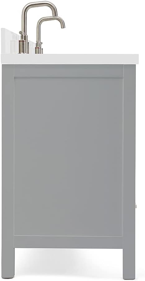 ARIEL Double Bathroom Vanity 73" Grey - Image 10