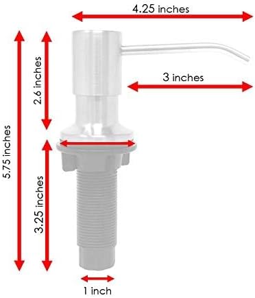 Soap Dispenser for Kitchen Sink, Built in Soap Dispenser, Stainless Steel Pump - Image 6
