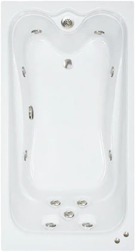 60 in. x 36 in. Elite Series Acrylic Rectangular Drop-In Whirlpool Bathtub - Image 2