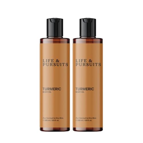 Life & Pursuits Turmeric Body Oil 6.8 Fl Oz X 2- Ayurvedic Natural Body Massage by LifePursuits
