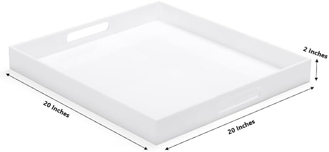 White Modern Acrylic Ottoman Tray - Image 2