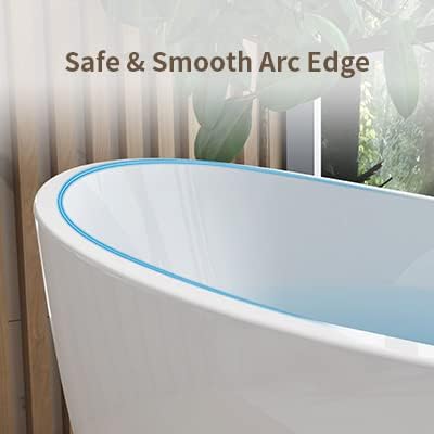 62" Lucite Acrylic Freestanding Bathtub, Double Slipper Shape Contemporary - Image 5