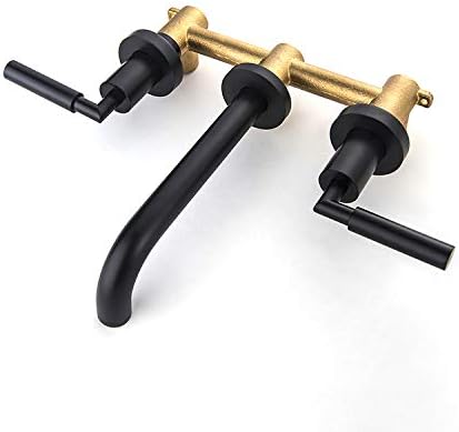RBROHANT Matte Black Wall Mount Bathroom Faucet, Wall Mounted Sink Faucet - Image 5