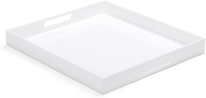 White Acrylic Large Ottoman Tray by ATOZONE