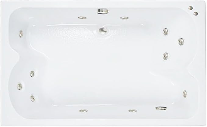 60 in. x 43 in. Acrylic Rectangular Drop-In Whirlpool Bathtub - Image 3