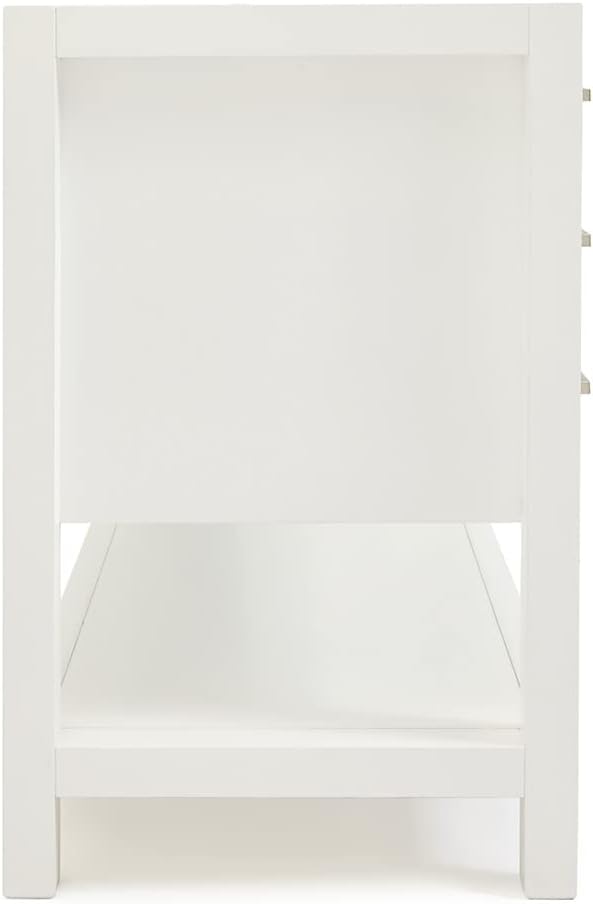 ARIEL 54" White Bathroom Vanity Base Cabinet, Center Rectangular Sink, 2 Soft - Image 8