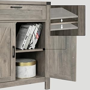 VINGLI Modern Farmhouse Sideboard Buffet Cabinet - Image 6