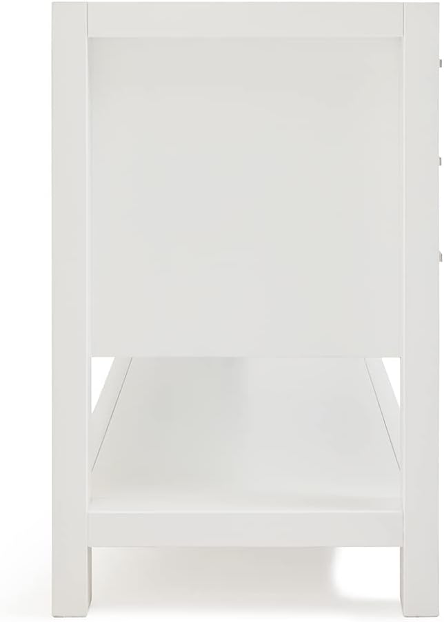 ARIEL 48" White Bathroom Vanity Base Cabinet, Center Rectangular Sink, 2 Soft - Image 8