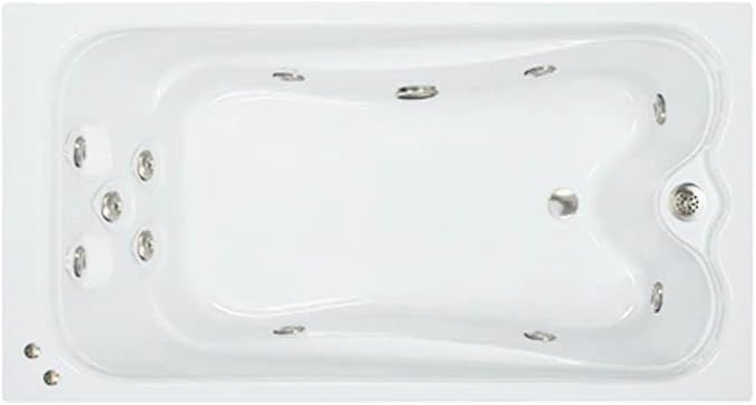 72 in. x 36 in. Elite Series Acrylic Rectangular Drop-In Whirlpool Bathtub - Image 2
