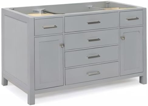 ARIEL Bristol 54" Grey Bathroom Vanity Base Cabinet, Single Sink Configuration - Image 11