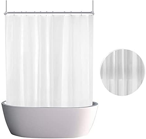 Clawfoot Tub Shower Curtain Warp Around 180x70 Inches Clear Shower Curtain by De-Mediocre