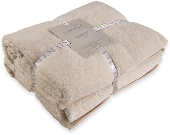Maisonette Elegance 100% Organic Cotton Turkish Bath Towels, Soft & Absorbent by MAISONETTE
