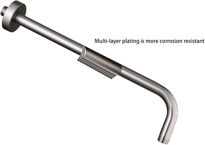 16 Inch Shower Arm with Flange, Stainless Steel 90 Degree Rain Shower Head - Image 8