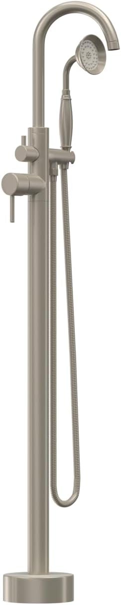 Freestanding Tub Filler Brushed Nickel Floor Mount Bathtub Faucet Bathroom by Unknown