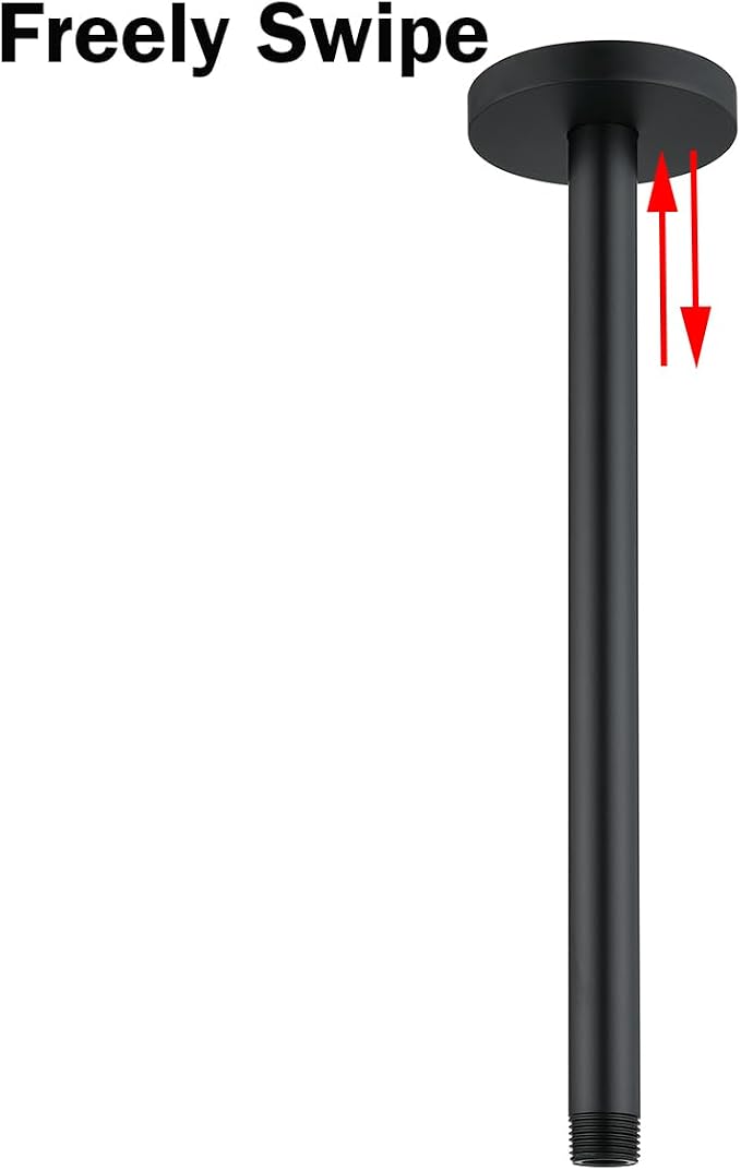 RANDOM Shower Arm with Flange, 12 Inches Ceiling Mount Shower Head Extension - Image 6