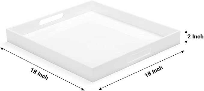 White Acrylic Large Ottoman Tray - Image 2