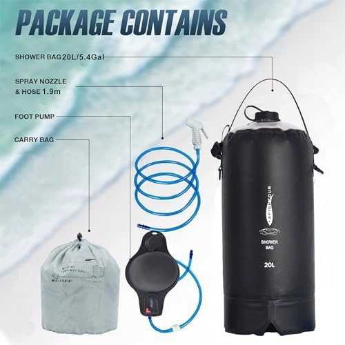 Portable Camping Shower Bag - 10L/2.2 Gallons Solar Shower Water Bag - Image 2