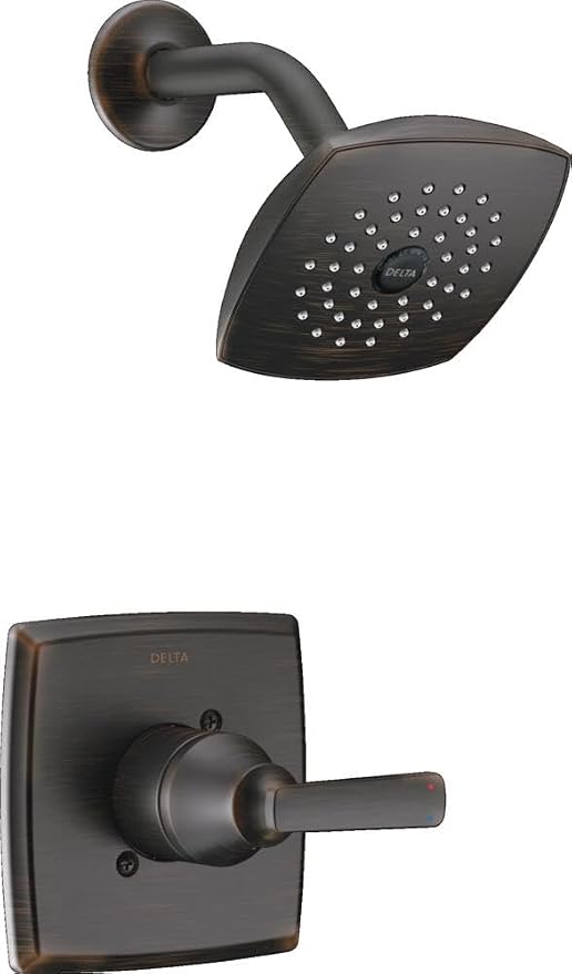 Delta Ashlyn 14 Series Rain Shower Faucet Set, Oil Rubbed Bronze Shower Head by DeltaFaucet