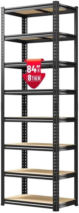 8 Tier Storage Shelves, Shelving Unit Load 2816LBS, Garage Shelving Adjustable by Durayloly