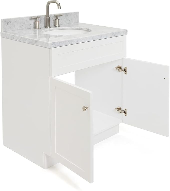 ARIEL Hamlet 31 Inch White Bathroom Vanity - Image 8