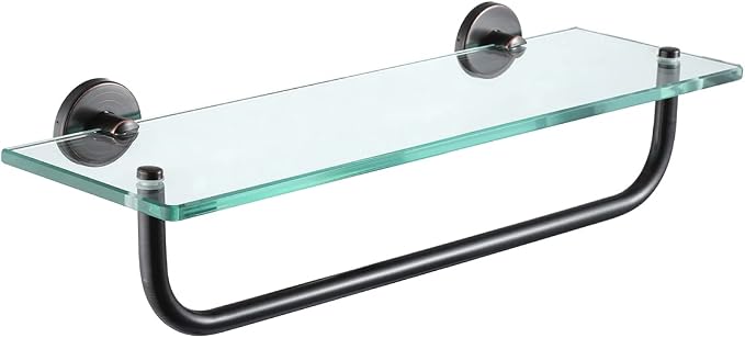 JQK Bathroom Glass Shelf Bronze, Shelf - Image 8