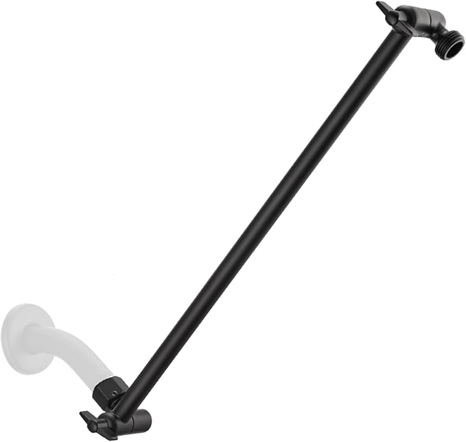 15 Inch Extra Long Adjustable Shower Head Extension Arm by SINGINGRAIN